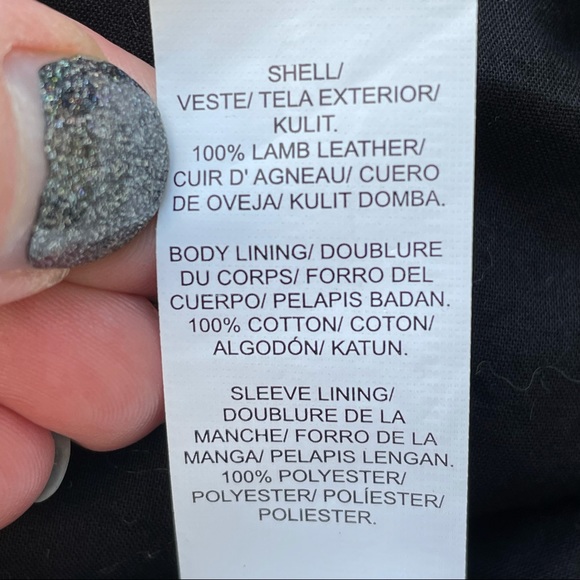 Lucky Brand Black Lamb Leather Moto Jacket Size Small - Picture 14 of 16